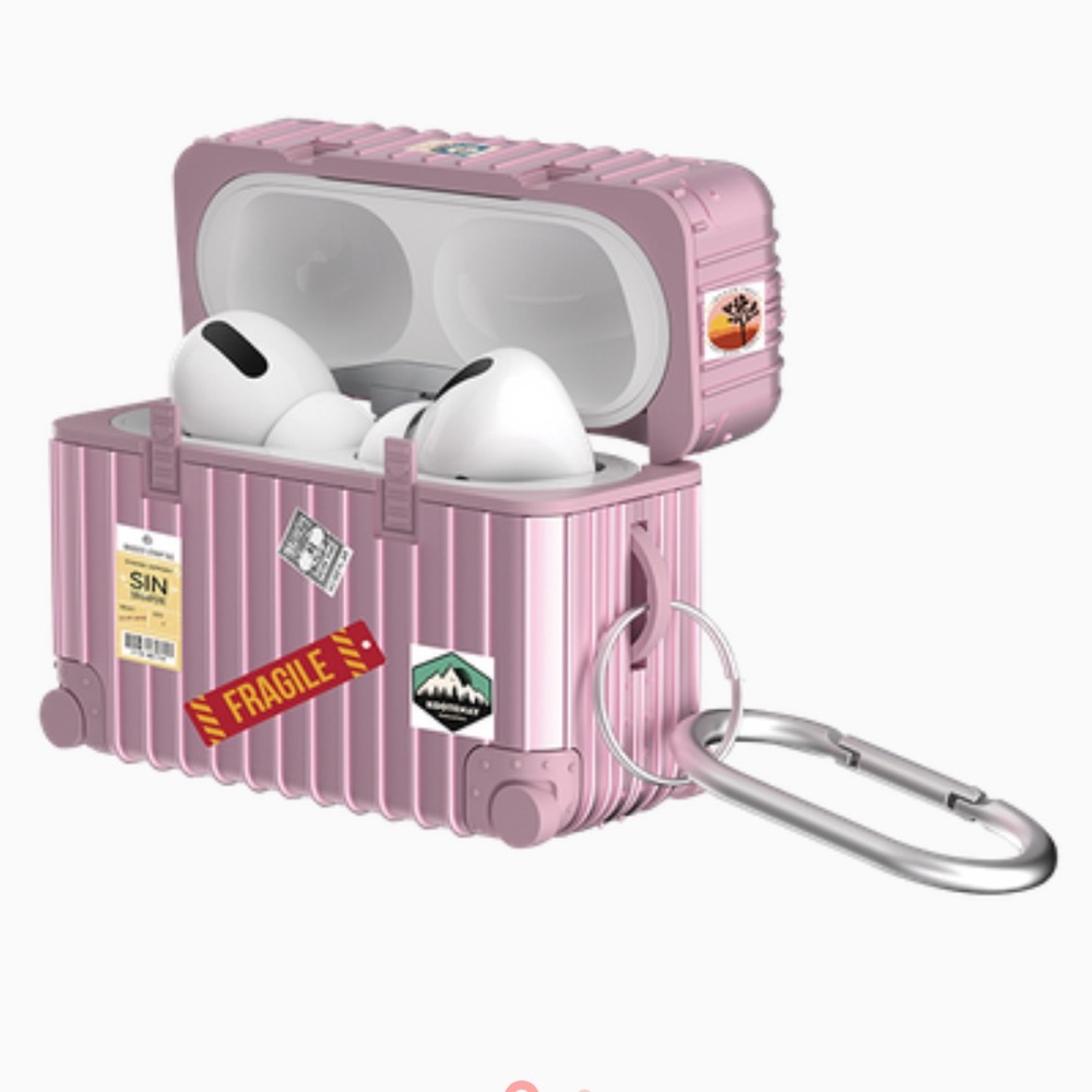 LAX GADGETS Suitcase AirPods Pro Case (rose gold) - Picture 2 of 6